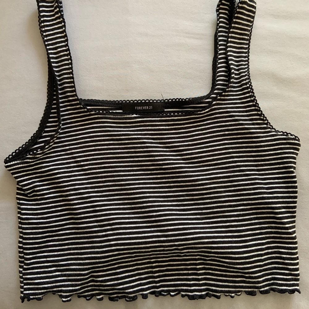 F21 Striped Crop Tank